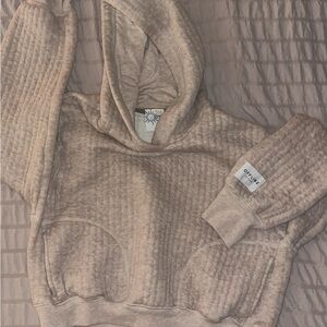 OFFLINE By Aerie Coffee Run Beige Cropped Hoodie